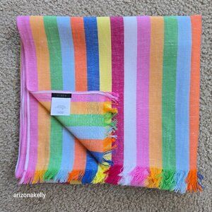 J. Crew Linen Blend Striped Summer Scarf